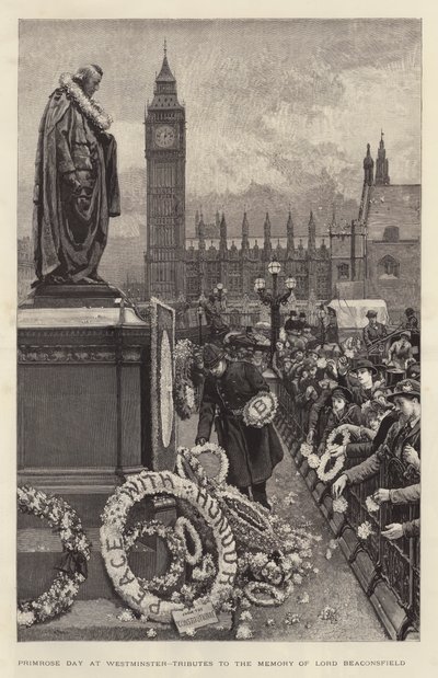 Primrose Day i Westminster, hyldest til minde om Lord Beaconsfield af William Small